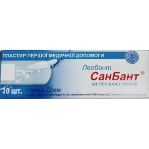 Пластырь бактерицидный Леобант San Bant прозрачный размер 19мм x 72мм 10 шт